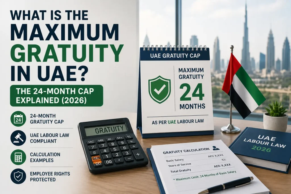 What Is the Maximum Gratuity in UAE? The 24-Month Cap Explained (2026) 1 Maximum Gratuity in UAE: The 24-Month Cap Explained
